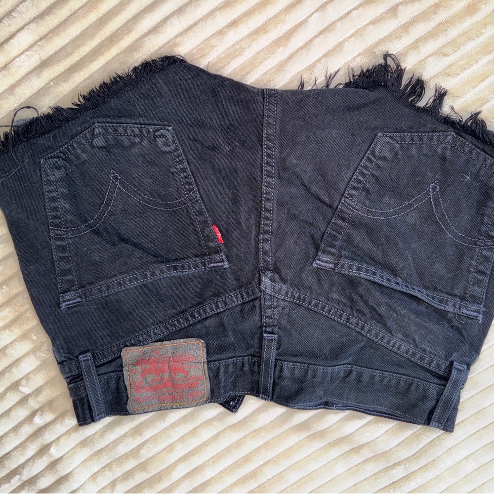 Black Denim Levi’s Cutoff Shorts